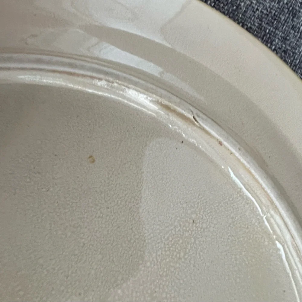 Pier 1 Beige Green Leaf Antiqued Stoneware Salad Plates Set of 4 Retired Brown